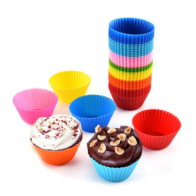 06 Pcs Multicolor Silicone Baking Muffin Cupcake Moulds Reuseable Microwave Oven Safe Non Stick Heat Resiistant Baking Cups
