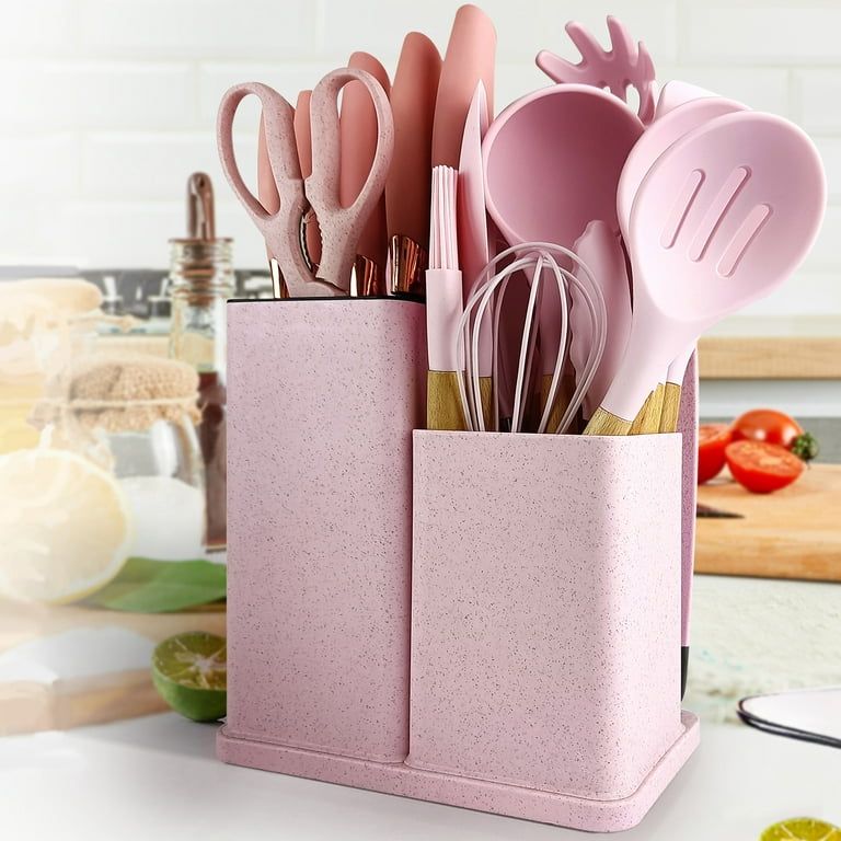 19Pcs Silicone Cooking and Knife Set With Board