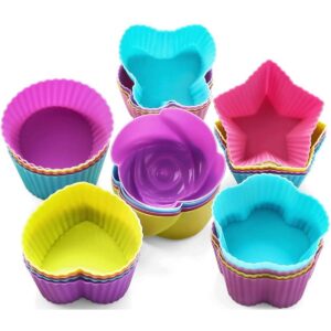 06 Pcs Multicolor Silicone Baking Muffin Cupcake Moulds Reuseable Microwave Oven Safe Non Stick Heat Resiistant Baking Cups
