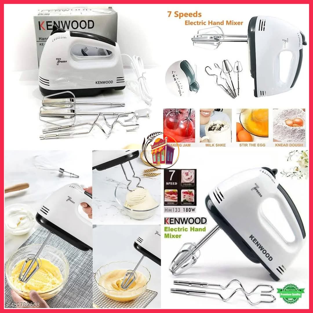 Hand Mixer - Kenwood/RAF Electric Hand Mixer – 7 Speed Egg Beater – Cake Baking Mixer – Handheld Cream Blender – Powerful Imported Hand Beater Machine – Best Quality Food Mixer – Easy to Use