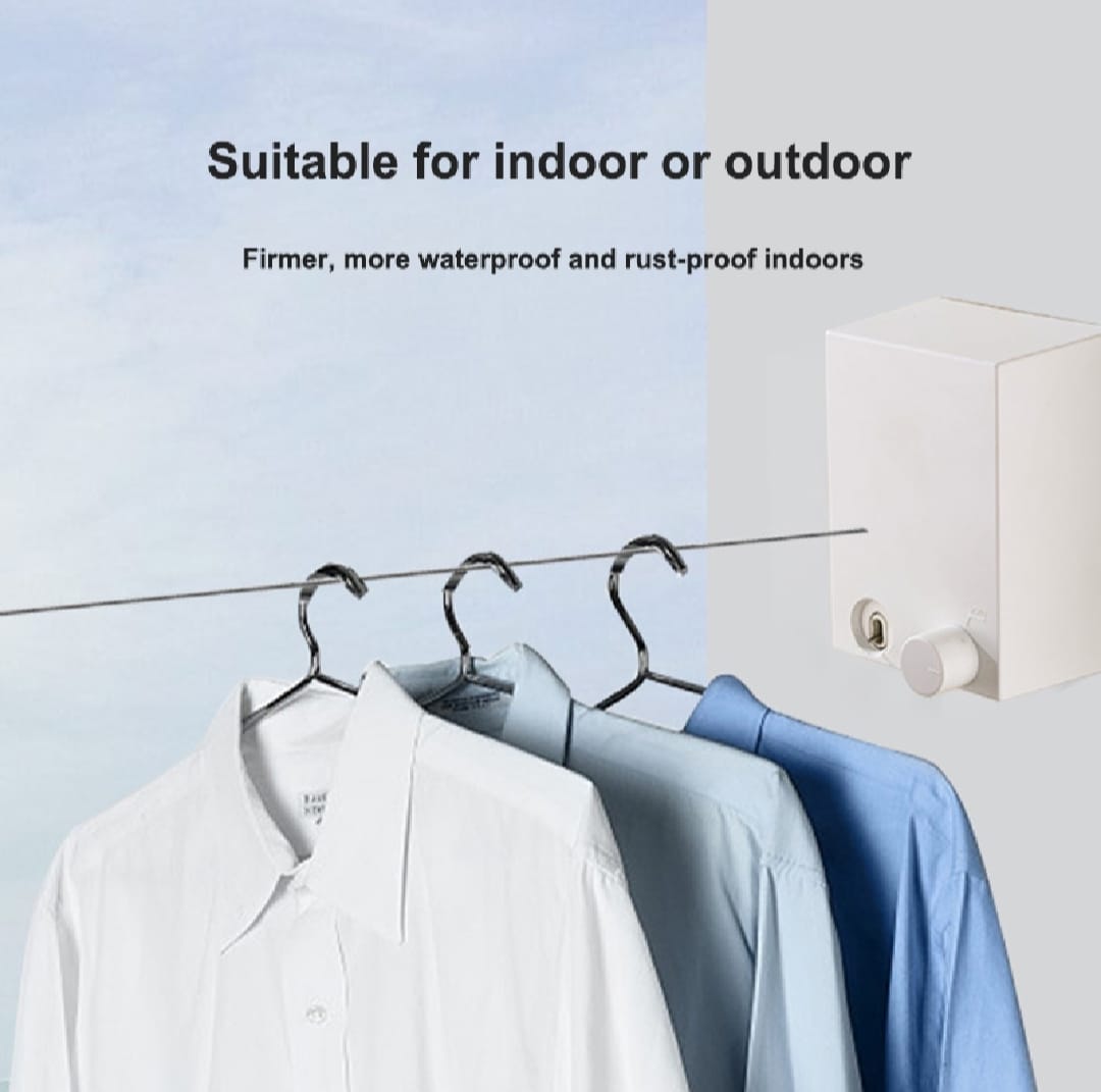Rope Wall Mounted Drying String Retractable Clothesline Heavy Duty Rope 4.2M
