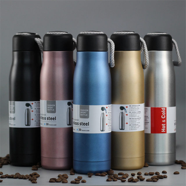 Vacuum Insulated Water Bottle & Vacuum Flask - 550ml,10 Hours Hot/30 Hours Cold,Double Walled 18/8 Stainless Steel for Kids, Sport