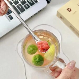 Set of 6pcs Filter Spoon Straw Reusable High Quality Stainless Steel Golden