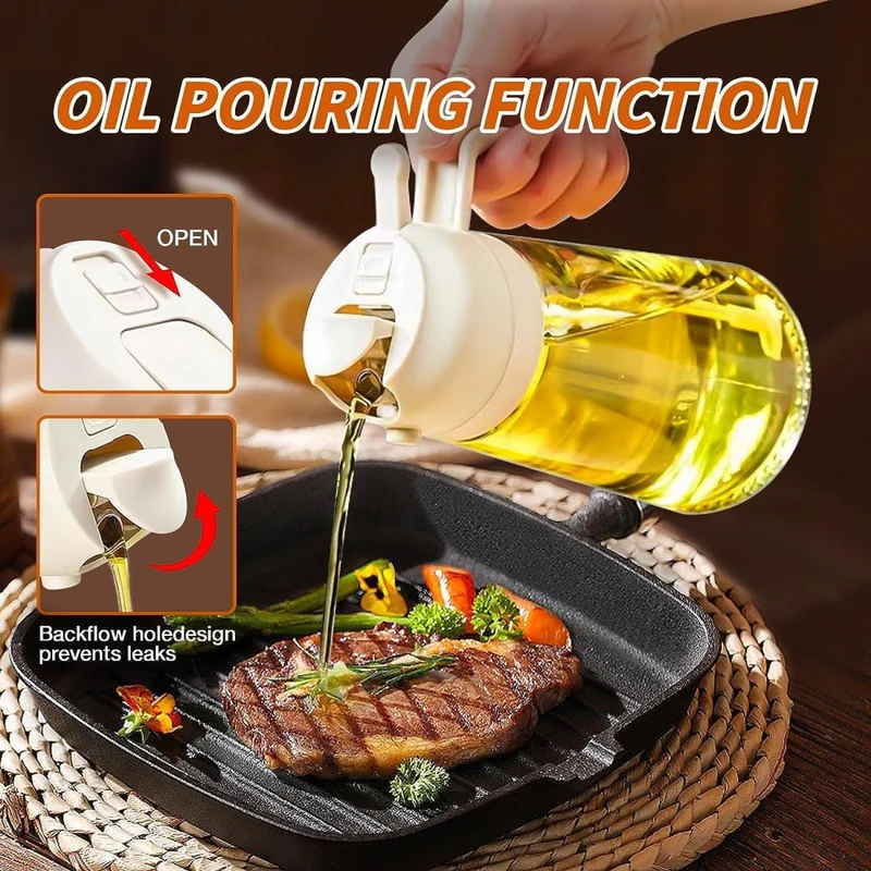 2 in 1 Oil Sprayer and Dispenser Bottle - 500ml
