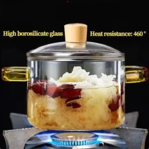 Stovetop Glass Cooking Pot with Lid